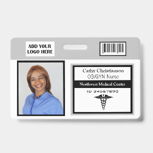 Medische professional naam foto badge scanner code
