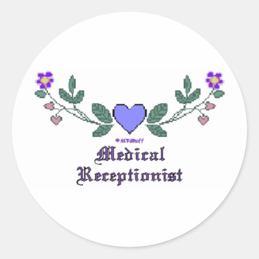 Medische receptionist CS Ronde Sticker (Voorkant)