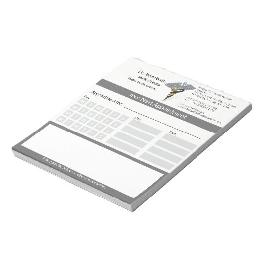 Medische Rod Zilver Caduceus Zwart Goud Afspraak Notitieblok (Gedraaid)