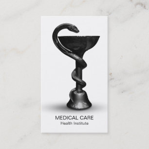 Medische slang Bowl Hygieia Black White Caduceus Visitekaartje