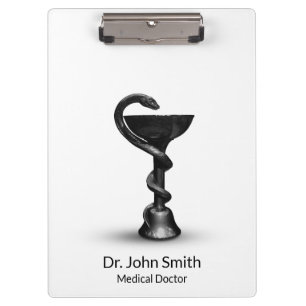 Medische slang Bowl Hygieia White Caduceus Black Klembord