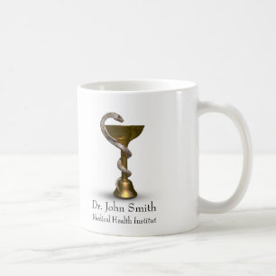 Medische slang Bronze Bowl Hygieia White Caduceus Koffiemok