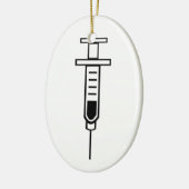 Medische spuit keramisch ornament (Links)
