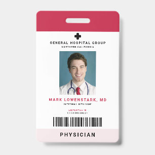 Medische Staf ID + Barcode Verticaal Badge