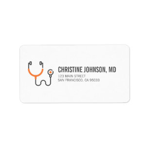 Medische stethoscoop  Doctor Nurse Return-adres Etiket