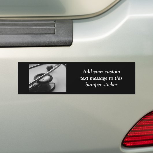 Medische stethoscoop, zwart en wit bumpersticker (Op auto)