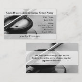 Medische stethoscoop, zwart en wit visitekaartje (Voorkant / Achterkant)