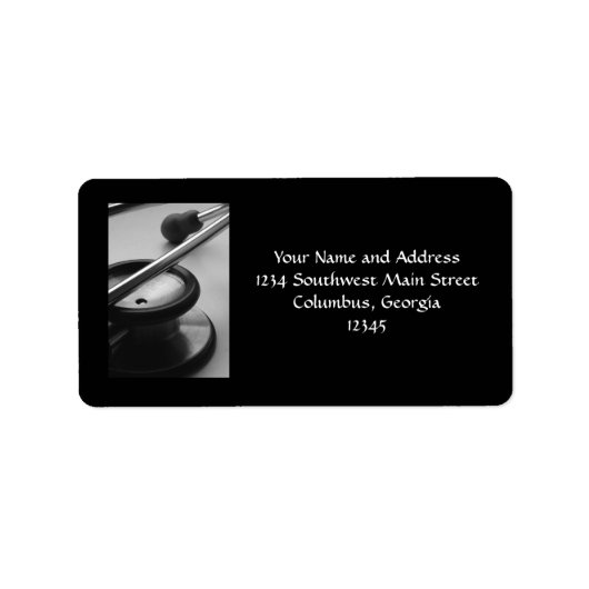 Medische Stethoscoop, Zwart-wit Etiket (Voorkant)