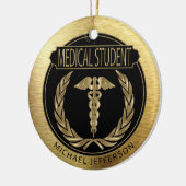 Medische student 👨 ⚕️ - UpScale Black en Gold Keramisch Ornament (Links)