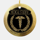 Medische student 👨 ⚕️ - UpScale Black en Gold Keramisch Ornament (Achterkant)