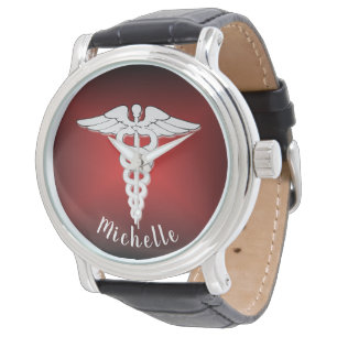 Medische symbolen Aangepaste Vrouw Verpleegkundige Horloge