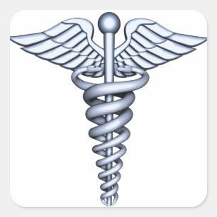 Medische symbolen Zilver Vierkante Sticker