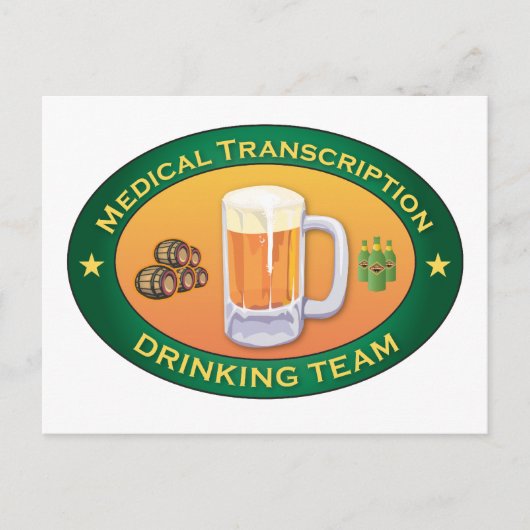 Medische transcriptie Drink team Briefkaart (Voorkant)