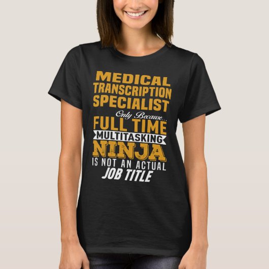 medische transcriptiespecialist t-shirt (Voorkant)