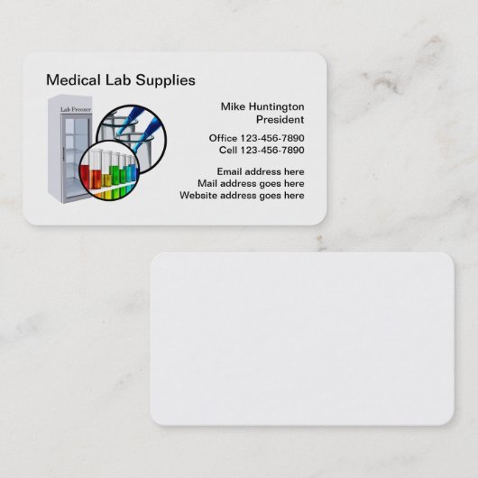 Medische uitrusting van het laboratorium visitekaartje (Voorkant / Achterkant)