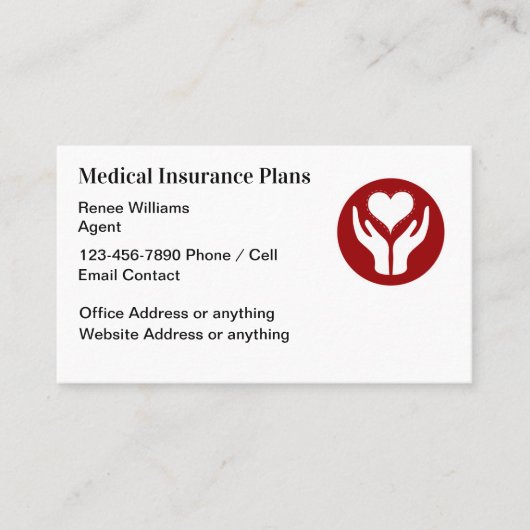 Medische verzekeringsagent Visitekaartjes (Voorkant)