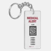 *~* Medische waarschuwing AP38 QR FOTO ICE-Sleutel Sleutelhanger (Voorkant Links)
