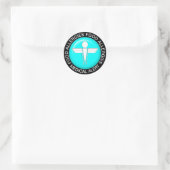 Medische waarschuwing - Blauwgroen Klassieke ronde Sticker (Tas)
