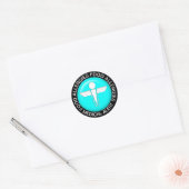 Medische waarschuwing - Blauwgroen Klassieke ronde Sticker (Envelop)