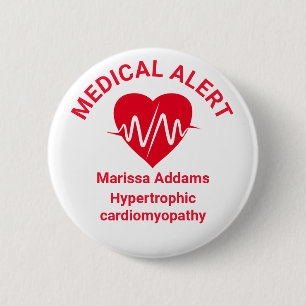 Medische waarschuwing, hartpatiënt ronde button 5,7 cm