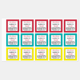 Medische Waarschuwing Kinderen Allergie Waarschuwi Labels