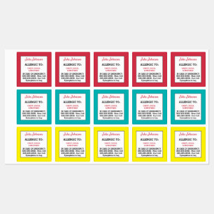 Medische Waarschuwing Kinderen Allergie Waarschuwi Labels