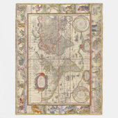 Medische Wereldkaart (door Willem Blaeu) Fleece Deken (Voorkant)