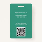 Medische werknemer Foto QR Code Badge (Achterkant)
