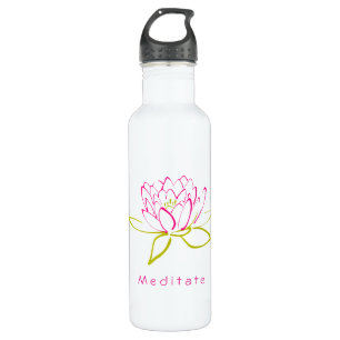 Meditaat. Illustratie Lotus Flower/Water Lily Waterfles