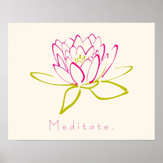 Meditaat. Lotus Flower Poster (Voorkant)