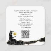 *~* Meditate Gold Glitter Moon QR code GODDESS Vierkante Visitekaartje (Achterkant)