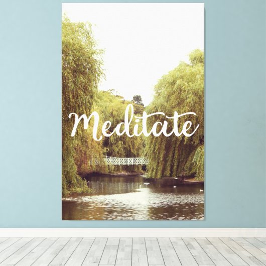 Meditate in het inspirerend bericht van het park canvas afdruk (Insitu (Houten vloer))