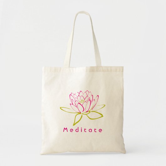 Meditate Lotus Flower/Water Lily Tote Bag (Voorkant)