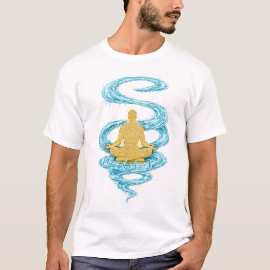Meditate Ocean Sand Mindfulness T-shirt (Voorkant)