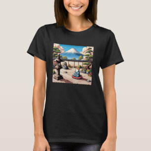 Meditatie Bonsai Kitten Lover Japanse kunst Schatt T-shirt