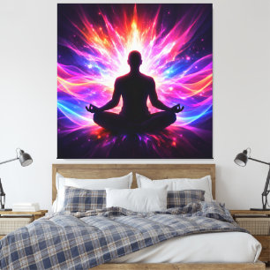 Meditatie Chakra opgerekt canvas wandkunst Afdruk