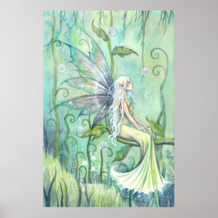 Meditatie fee fantasy kunstwerk door Molly Harriso Poster