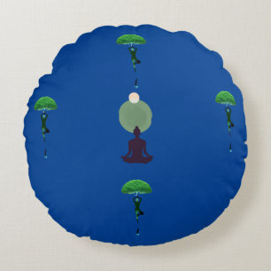 Meditatie gelukzaligheid rond kussen