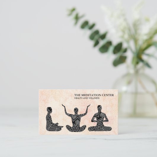 Meditatie Gezondheid & Welzijn Tribal Patroon II Visitekaartje (Staand voorkant)