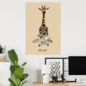 Meditatie Giraffe Poster (Thuiskantoor)
