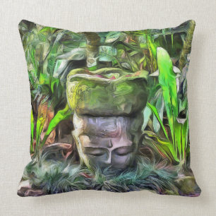 Meditatie in een tropisch bos kussen