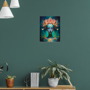 MEDITATIE LOTUS GODIN SPIRITUELE KUNST POSTER