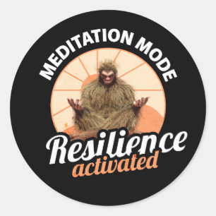 Meditatie Modus Bigfoot Weerbaarheid Geactiveerd Ronde Sticker
