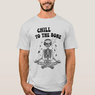 Meditatie Skelet met Koptelefoon in Ruimte T-Shirt