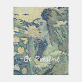 Meditatie Spiritueel Gebed Vrouw Blauw Slaap Fleece Deken (Voorkant)