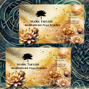 Meditatie Spirituele Yoga Docent Gold Lotus Logo Visitekaartje