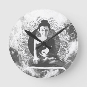 Meditatie van Boeddha met Yin Yang Ronde Klok