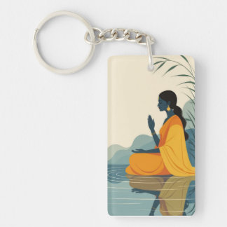 Meditatie vrouwen Sleutelhanger