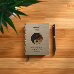 Meditatie Wellness Bamboe Yin Yang Symbool Dagboek Notitieboek