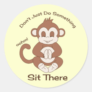 Meditatie Yoga Aap Ronde Sticker